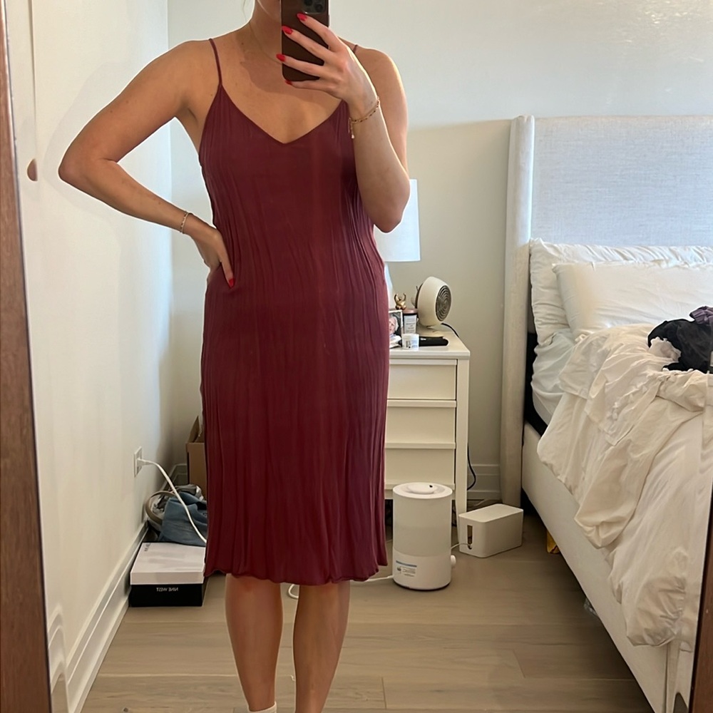 Purple midi slip dress